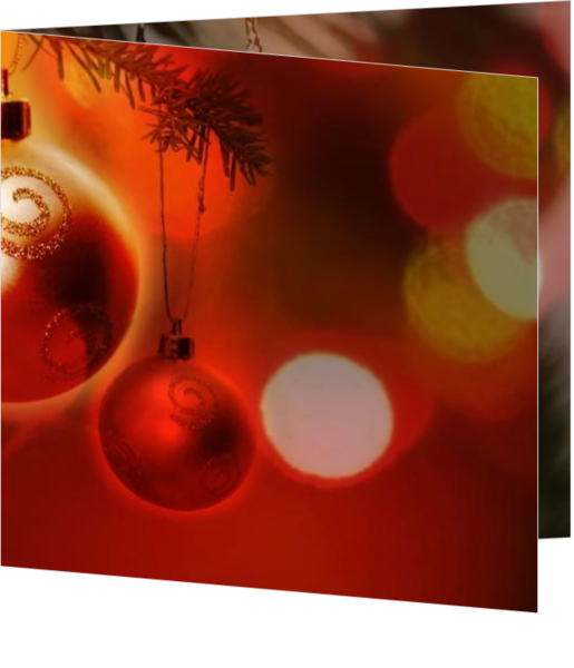 Festlich - Weihnachtskarte christmasballs red and gold, vk