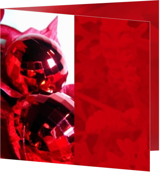 Festlich - Weihnachtskarte red christmasballs on red background 2, vk