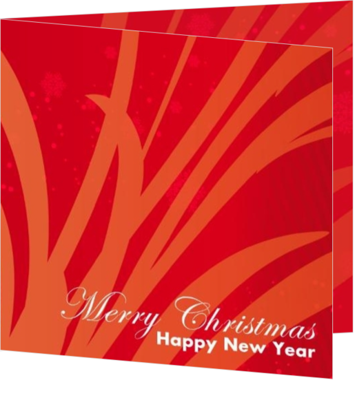Festlich - Weihnachtskarte merry christmas orange on red, vk