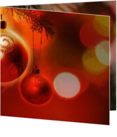 Festlich - Weihnachtskarte christmasballs red and gold, vk