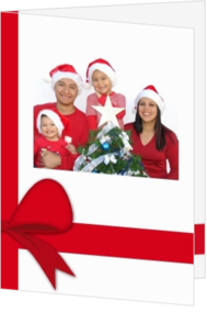 Weihnachtskarten mit eigenem Foto - Weihnachtskarte red christmas bow own picture, rh