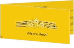 Cartoons und lustige Weihnachtskarten Designs - Weihnachtskarte singing christmas stars in yellow, ll