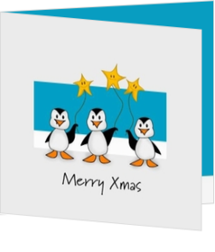 Cartoons und lustige Weihnachtskarten Designs - Weihnachtskarte happy christmas pinguins, vk