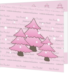 Modisch Weihnachtskarten - Weihnachtskarte pink christmas trees, vk