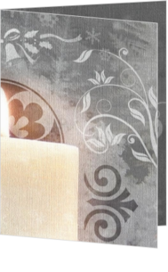Modisch Weihnachtskarten - Weihnachtskarte trendy grey with candle, rh