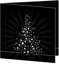 Modisch Weihnachtskarten - Weihnachtskarte trendy christmas tree on black, vk