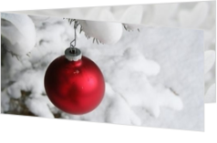 Klassische Weihnachtskarten erstellen und versenden - Weihnachtskarte red christmasball in white tree, ll