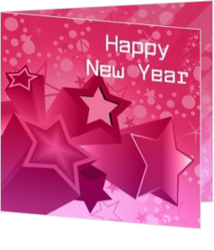 Neues Jahr Karten - Weihnachtskarte pink stars happy newyear, vk