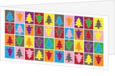 Modisch Weihnachtskarten - Weihnachtskarte colorful christmastrees, ll