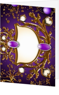 Klassische Weihnachtskarten erstellen und versenden - klassische weihnachtskarte mit lila und gold, rh